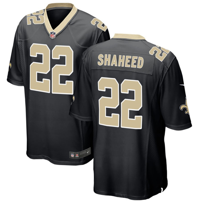Men's New Orleans Saints #22 Rashid Shaheed Black Stitched Football Game Jersey
